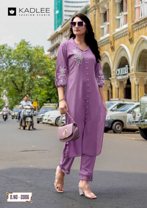 Kadlee Silver Stone Rayon Kurti with Bottom Catalog 6 Pcs - Image 8