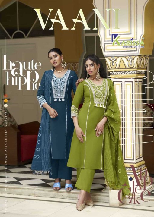 Karissa Vaani Kurti with Dupatta Bottom Cotton Catalog 4 Pcs - Image 4
