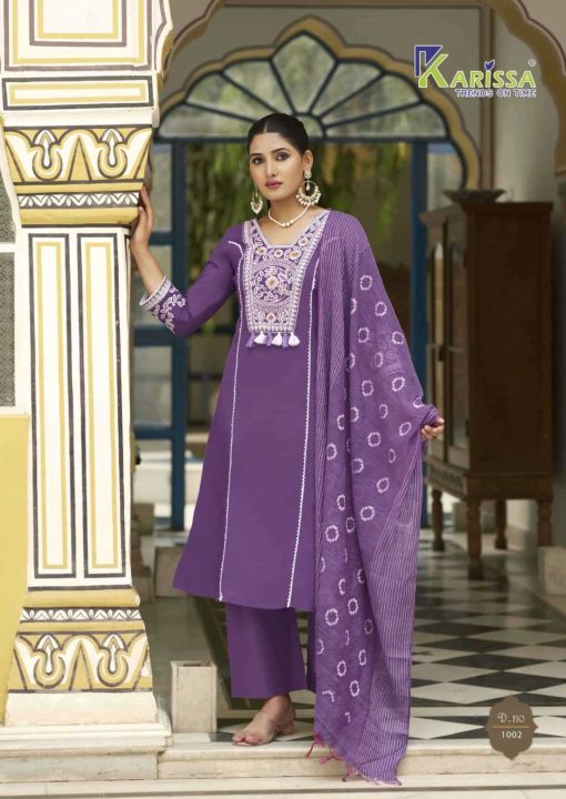 Karissa Vaani Kurti with Dupatta Bottom Cotton Catalog 4 Pcs - Image 5