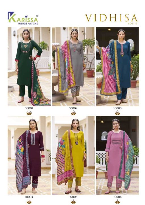 Karissa Vidisha Vol 10 Kurti with Dupatta Bottom Rayon Catalog 6 Pcs - Image 11