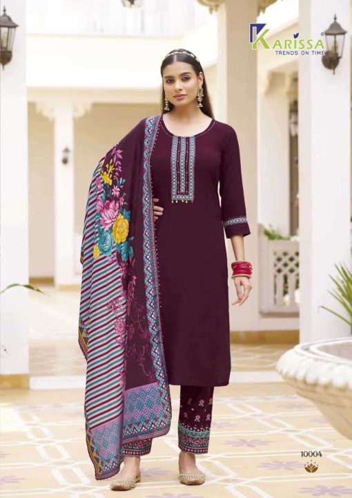 Karissa Vidisha Vol 10 Kurti with Dupatta Bottom Rayon Catalog 6 Pcs - Image 3