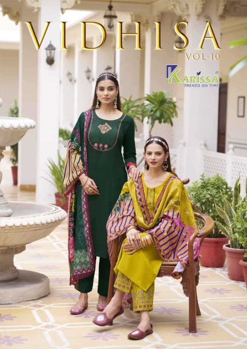 Karissa Vidisha Vol 10 Kurti with Dupatta Bottom Rayon Catalog 6 Pcs - Image 8