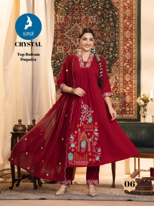 Kaya Crystal Chanderi Readymade Salwar Suit Catalog 6 Pcs - Image 11