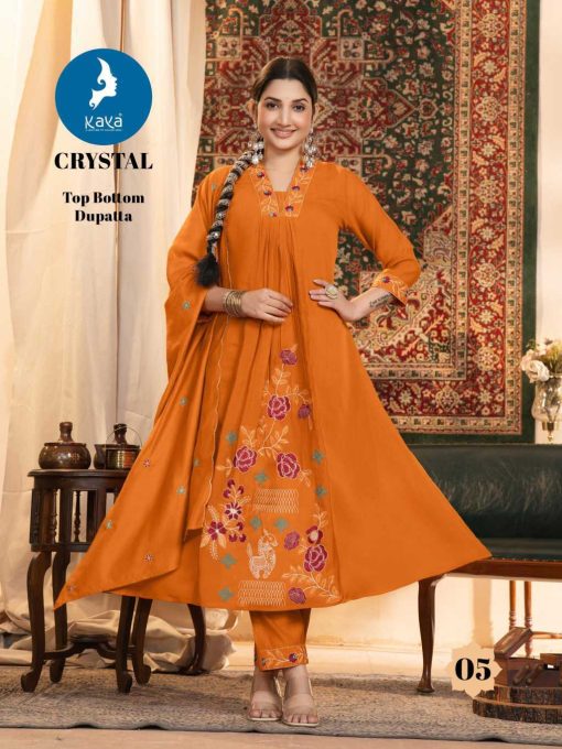 Kaya Crystal Chanderi Readymade Salwar Suit Catalog 6 Pcs - Image 3