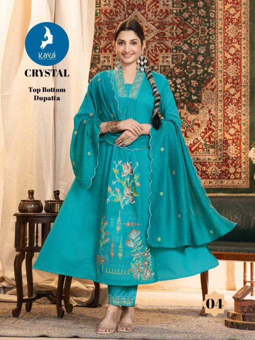 Kaya Crystal Chanderi Readymade Salwar Suit Catalog 6 Pcs - Image 5