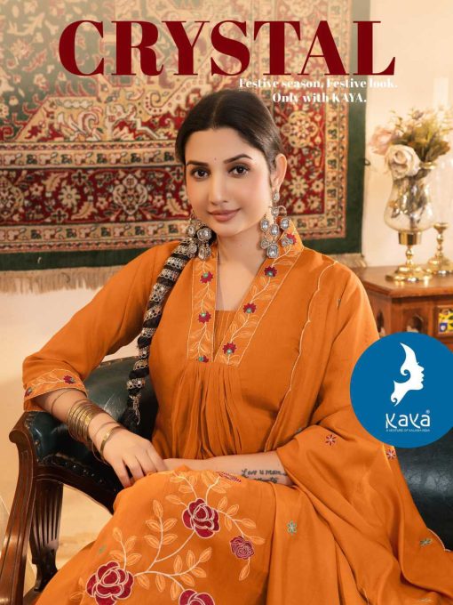 Kaya Crystal Chanderi Readymade Salwar Suit Catalog 6 Pcs - Image 7
