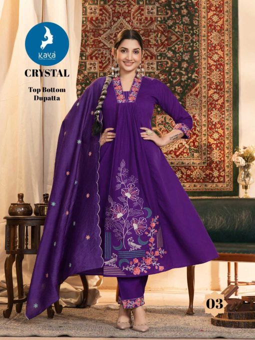 Kaya Crystal Chanderi Readymade Salwar Suit Catalog 6 Pcs - Image 8