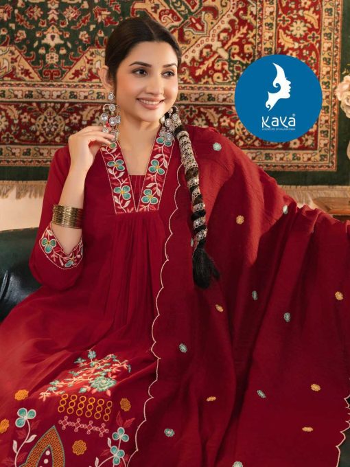Kaya Crystal Chanderi Readymade Salwar Suit Catalog 6 Pcs - Image 9