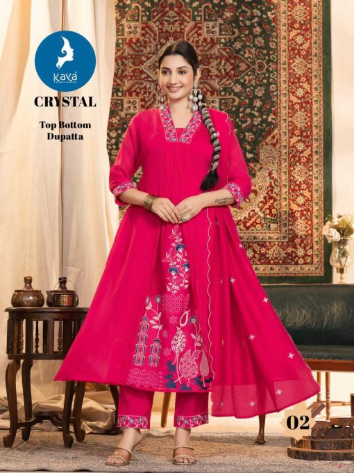 Kaya Crystal Chanderi Readymade Salwar Suit Catalog 6 Pcs - Image 10