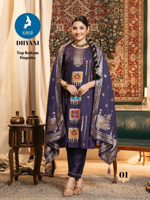 Kaya Dhyani Chanderi Readymade Salwar Suit Catalog 6 Pcs - Image 5