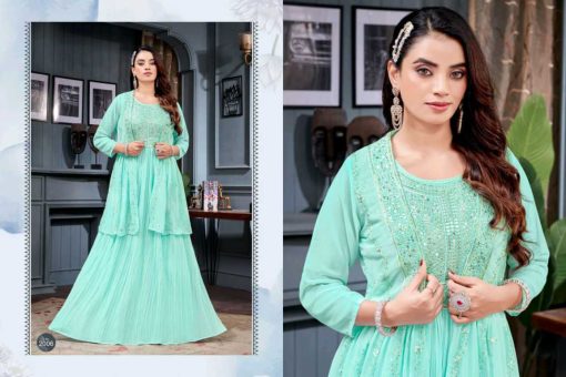 Khushi Morni Gown with Jacket Georgette Catalog 6 Pcs - Image 2