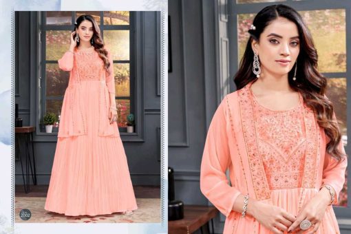 Khushi Morni Gown with Jacket Georgette Catalog 6 Pcs - Image 3