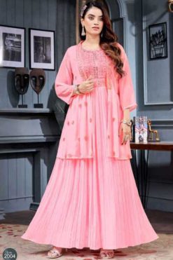 Khushi Morni Gown with Jacket Georgette Catalog 6 Pcs
