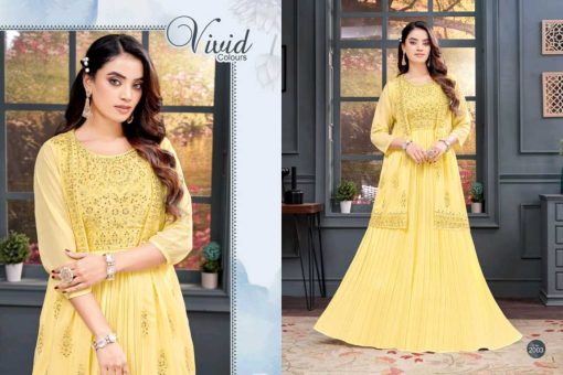 Khushi Morni Gown with Jacket Georgette Catalog 6 Pcs - Image 4