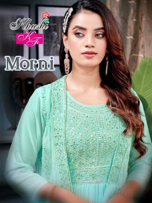 Khushi Morni Gown with Jacket Georgette Catalog 6 Pcs - Image 5