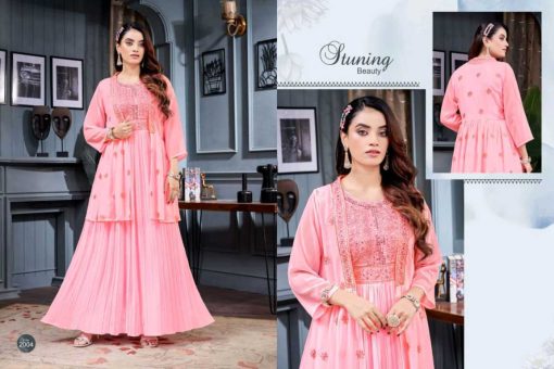 Khushi Morni Gown with Jacket Georgette Catalog 6 Pcs - Image 6