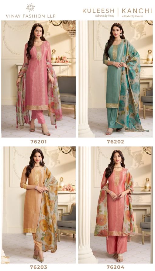 Kuleesh Kanchi by Vinay Silk Salwar Suit Catalog 4 Pcs - Image 11
