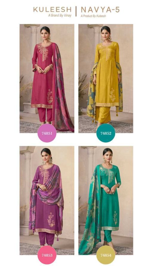 Kuleesh Navya Vol 5 by Vinay Fancy Salwar Suit Catalog 4 Pcs - Image 11