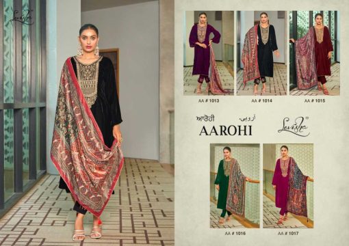 Levisha Aarohi Velvet Pashmina Salwar Suit Catalog 5 Pcs - Image 7