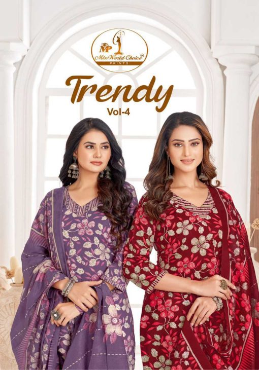 Miss World Choice Trendy Patiyala Vol 4 Cotton Readymade Suit Catalog 10 Pcs - Image 14