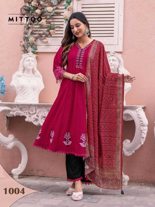 Mittoo Baarati Kurti with Dupatta Bottom Fancy Catalog 4 Pcs - Image 3