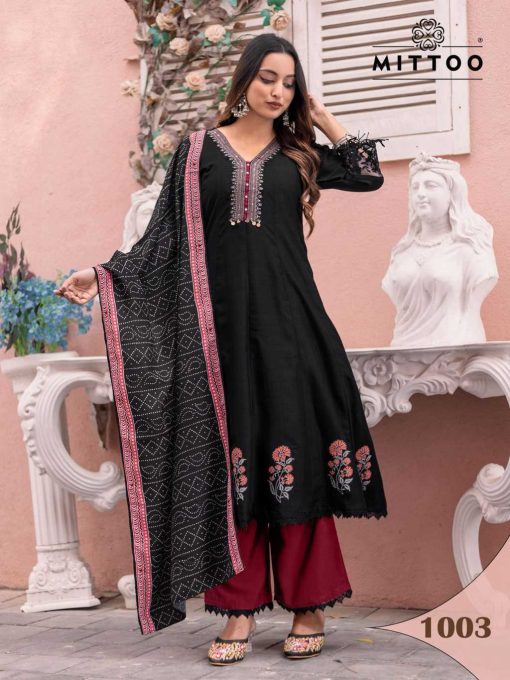 Mittoo Baarati Kurti with Dupatta Bottom Fancy Catalog 4 Pcs - Image 4