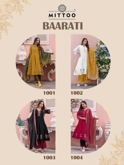 Mittoo Baarati Kurti with Dupatta Bottom Fancy Catalog 4 Pcs - Image 8