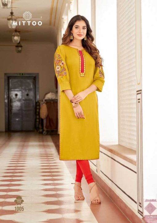 Mittoo Kaamiya Rayon Kurti Catalog 6 Pcs - Image 10