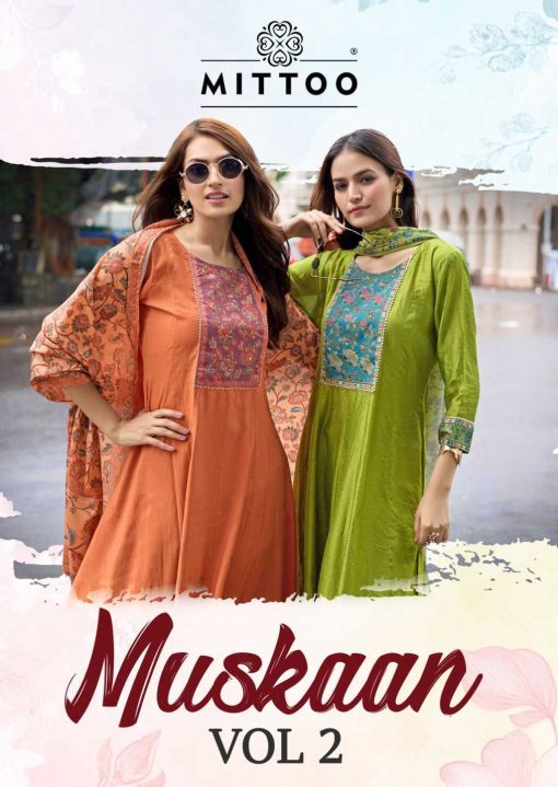 Mittoo Muskaan Vol 2 Silk Kurti with Dupatta Bottom Catalog 6 Pcs - Image 2