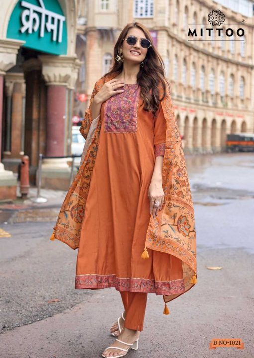Mittoo Muskaan Vol 2 Silk Kurti with Dupatta Bottom Catalog 6 Pcs - Image 10