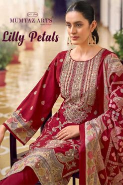 Mumtaz Arts Lilly Petals Silk Salwar Suit Catalog 3 Pcs 247x371 - Surat Fabrics