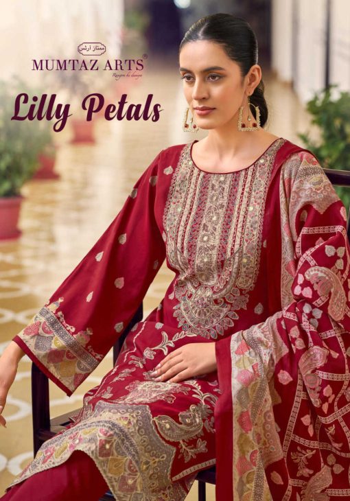 Mumtaz Arts Lilly Petals Silk Salwar Suit Catalog 3 Pcs - Image 6