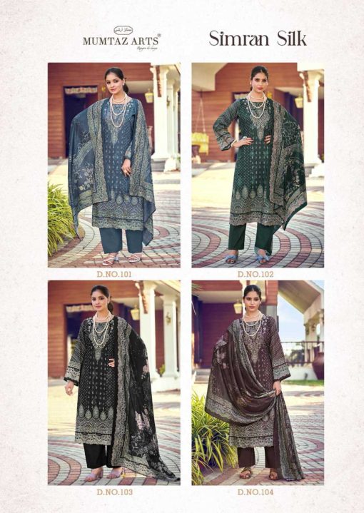 Mumtaz Arts Simran Silk Cotton Salwar Suit Catalog 4 Pcs - Image 8