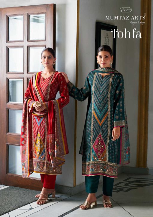 Mumtaz Arts Tohfa Silk Cotton Salwar Suit Catalog 4 Pcs - Image 2