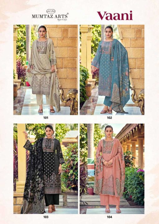 Mumtaz Arts Vaani Satin Salwar Suit Catalog 4 Pcs - Image 8