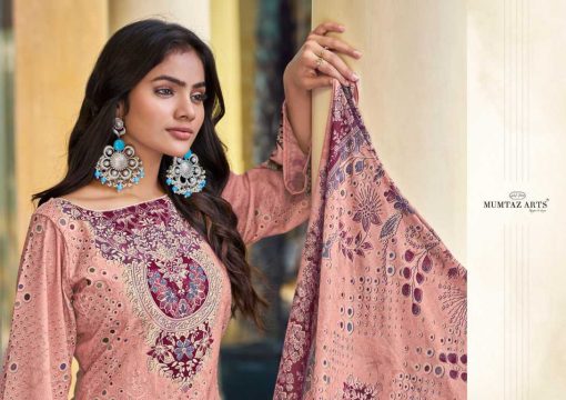 Mumtaz Arts Veda Satin Salwar Suit Catalog 4 Pcs - Image 6