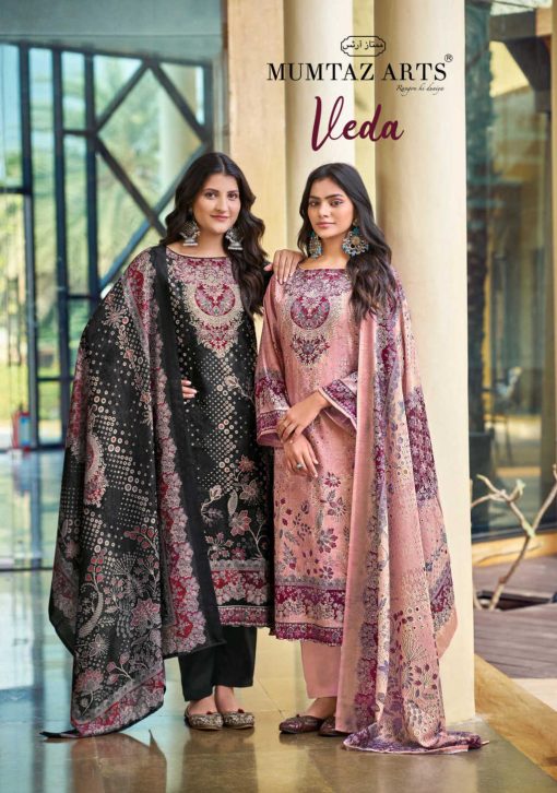 Mumtaz Arts Veda Satin Salwar Suit Catalog 4 Pcs - Image 7