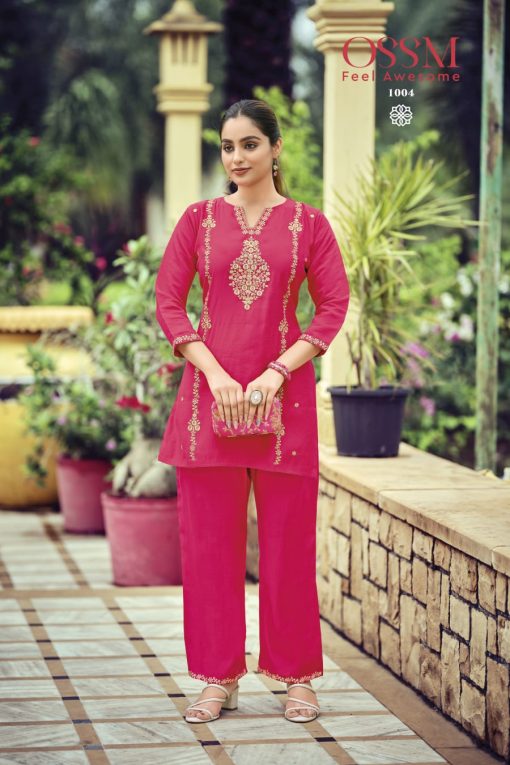 Ossm Celebrations Kurti with Bottom Silk Catalog 6 Pcs - Image 3