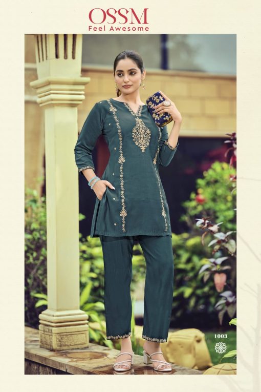 Ossm Celebrations Kurti with Bottom Silk Catalog 6 Pcs - Image 4