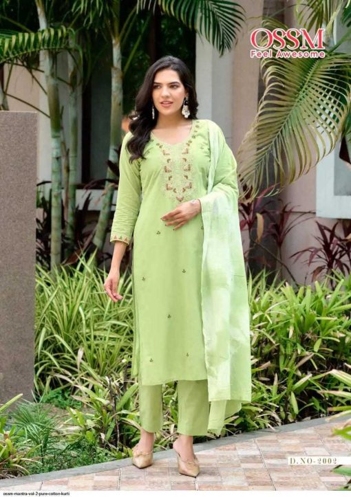 Ossm Mantra Vol 2 Kurti with Bottom Cotton Catalog 6 Pcs - Image 5