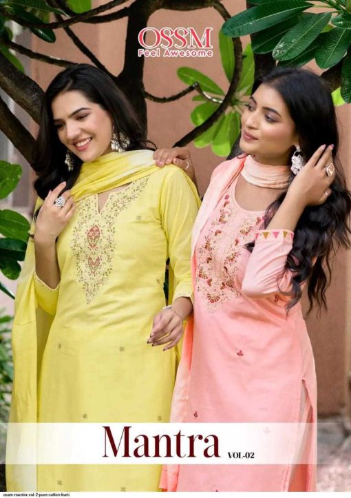 Ossm Mantra Vol 2 Kurti with Bottom Cotton Catalog 6 Pcs - Image 6