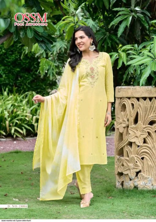 Ossm Mantra Vol 2 Kurti with Bottom Cotton Catalog 6 Pcs - Image 8