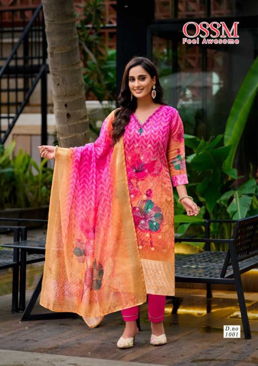 Ossm Sajni Kurti with Dupatta Bottom Silk Catalog 6 Pcs - Image 3