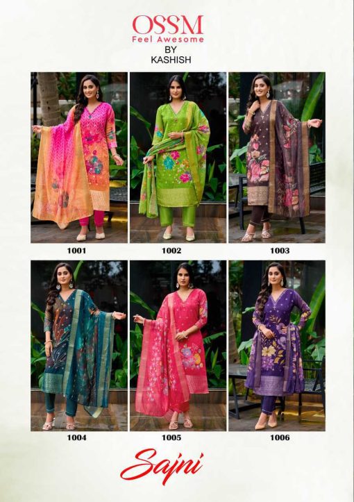 Ossm Sajni Kurti with Dupatta Bottom Silk Catalog 6 Pcs - Image 9