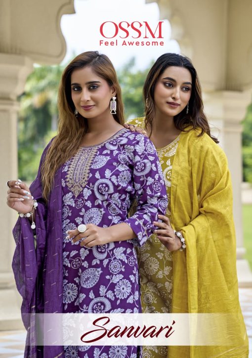 Ossm Sanvari Kurti with Dupatta Bottom Fancy Catalog 6 Pcs - Image 3