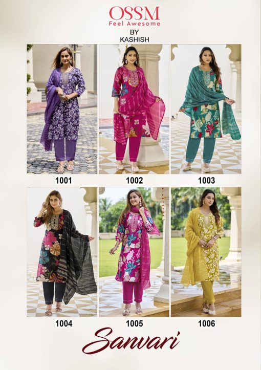 Ossm Sanvari Kurti with Dupatta Bottom Fancy Catalog 6 Pcs - Image 9