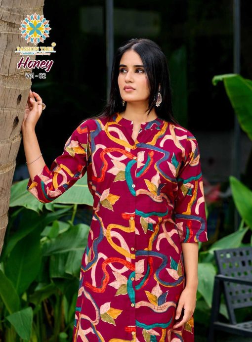 Passion Tree Honey Vol 2 Kurti with Bottom Fancy Catalog 6 Pcs - Image 4