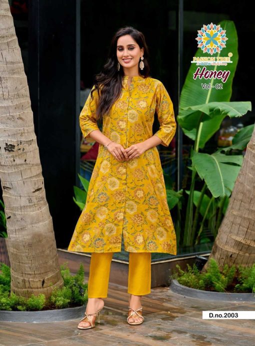 Passion Tree Honey Vol 2 Kurti with Bottom Fancy Catalog 6 Pcs - Image 8