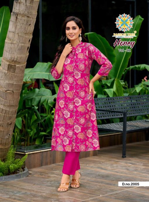 Passion Tree Honey Vol 2 Kurti with Bottom Fancy Catalog 6 Pcs - Image 10