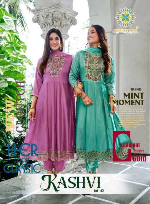 Passion Tree Kashvi Vol 2 Kurti with Dupatta Bottom Silk Catalog 8 Pcs - Image 2